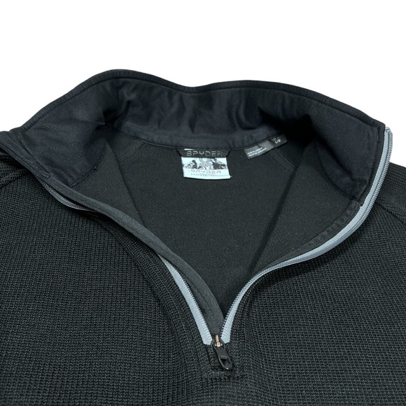 SPYDER Outbound Black 1/4 Zip Fleece Lined Pullover Men's Size L - Picture 9 of 16